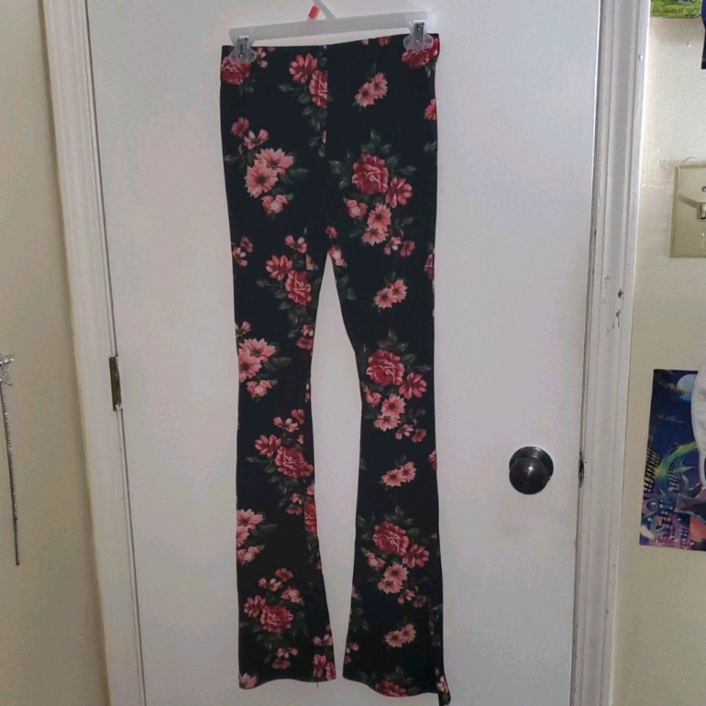 Walmart Floral Print Flared Leggings